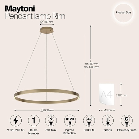 Подвесной светильник Maytoni Rim MOD058PL-L42BS3K - фото