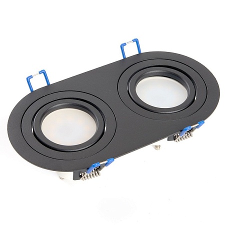 Светильник потолочный встраиваемый, DL2812 MR16 50W G5.3 "овал", черный - фото