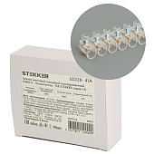 Зажим винтовой концевой изолированный КЗВИ-6 500В, 41А, 10 контактов, поликарбонат  LD228-41А