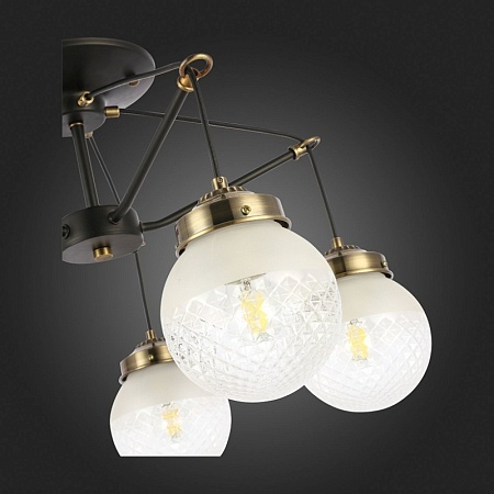 Светильник потолочный Черный, Бронза/Прозрачный, Белый E27 5*60W SLE110302-05 - фото