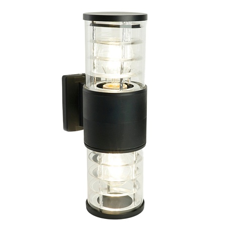 Светильник садово-парковый Feron.ONE DH0802-P, на стену вверх/вниз,  E27 230V, черный пластик - фото