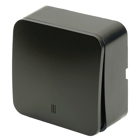 Выключатель открытой установки 1-клавишный с индикатором, STEKKER, 250В, 10А, IP20, серия София, черный матовый, MSW10-11-20-05 - фото