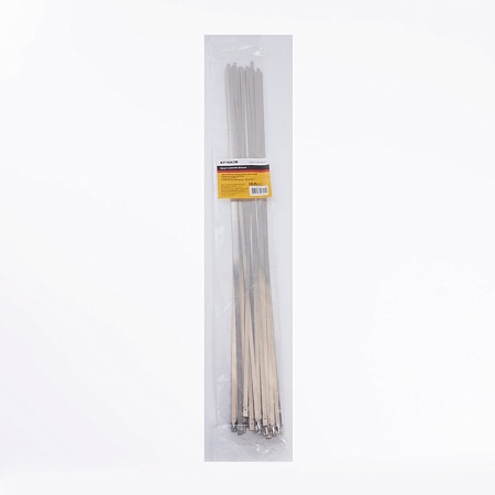 Хомут стальной STEKKER SSCT46-500 4,6х500мм, d пучка max 146мм, нагрузка 55кг, серый, упаковка 25 шт - фото