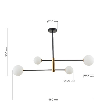 Светильник потолочный Черный, Бронза/Белый G9 4*5W SLE220103-04 - фото