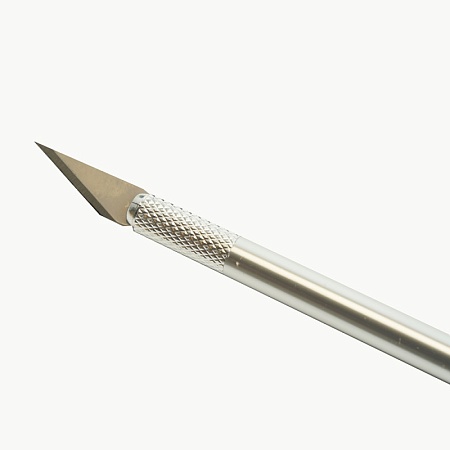 Нож макетный, 5 доп. лезвий, алюминий, STEKKER KMU-40-S - фото