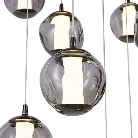 SL6520.403.20 Светильник подвесной ST-Luce черный жемчуг/прозрачно-дымчатый LED 1*100W 4000K HELMI - фото