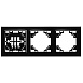 Рамка 3-местная горизонтальная STEKKER, PFR00-9003-03, серия Эрна, черный - фото