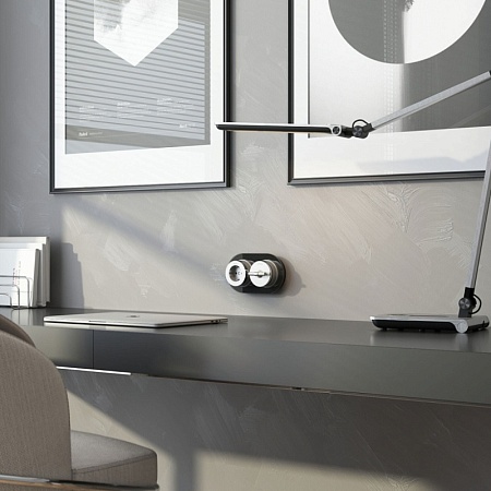 Выключатель на 4 положения двухклавишный Vintage серебро матовый/хром W5822054 - фото