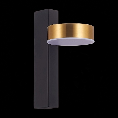 Светильник настенный ST-Luce Черный/Латунь LED 1*7W 3000K SL6000.301.01 - фото