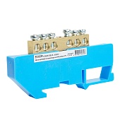 Шина"N" на изоляторе STEKKER 6*9 на DIN-рейку 6 выводов, синий, LD555-69-6