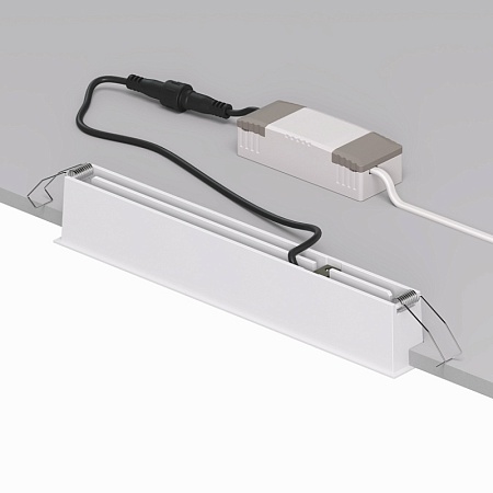 DK2515-WB Встраиваемый светильник SPACE со светодиодом L240mm 220V 20W 38° 4000К IP20 белый/черный алюминий - фото