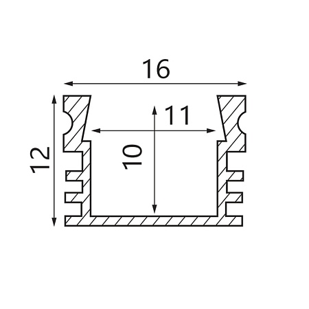 Профиль алюминиевый "накладной" , серебро, SAB261 SAFFIT с матовым экраном, 2 заглушками, 2 крепежами в комплекте - фото