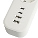 Сетевой фильтр 5-местный с/з STEKKER 3x1мм2, 3 м, 250В, 16А, 2 USB-A+2 Type-C 3, серия Nova, белый - фото