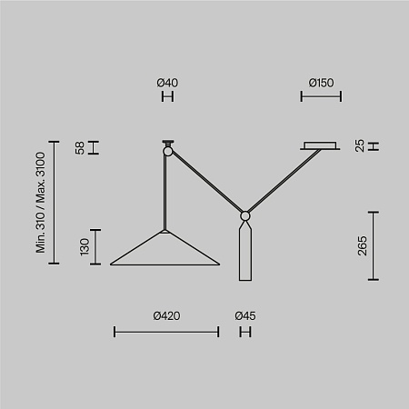 Подвесной светильник Technical Peso P080PL-01B - фото