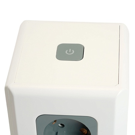 Удлинитель 12-местн с/з, 3x1мм2, 1.5 м,250В,16А, 3520Вт 3USB A + 1C 5V 3,4A, белый, серый серия Comfort HM10-61-01 - фото