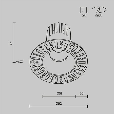 Встраиваемый светильник Technical DL119-10W-2.7K-TRS-B - фото