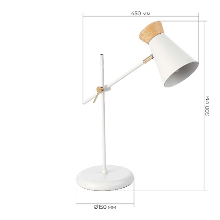 Прикроватная лампа Белый, Золотистый/Белый, Дерево E27 1*60W SLE1252-504-01 - фото