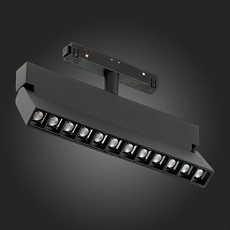 Магнитный трековый светильник Черный LED 1*12W 3000K 1 009Lm Ra>80 36° IP20 L219xW22xH1 ST362.436.12 - фото