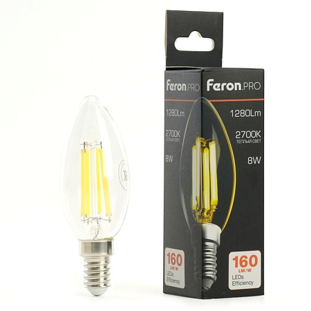 Лампа светодиодная Feron.PRO LB-1208 Свеча E14 1280LM 8W 175-265V 2700K - фото