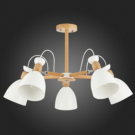 Светильник потолочный Светлое дерево, Белый/Белый E27 5*60W SLE103802-05 - фото