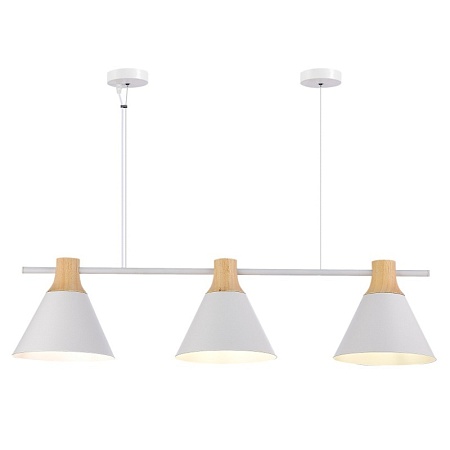 Светильник подвесной Белый/Белый, Светлое дерево E27 3*60W SLE125103-03 - фото