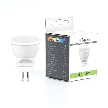 Лампа светодиодная Feron LB-271 MR11 G5.3 3W 230V 4000K - фото