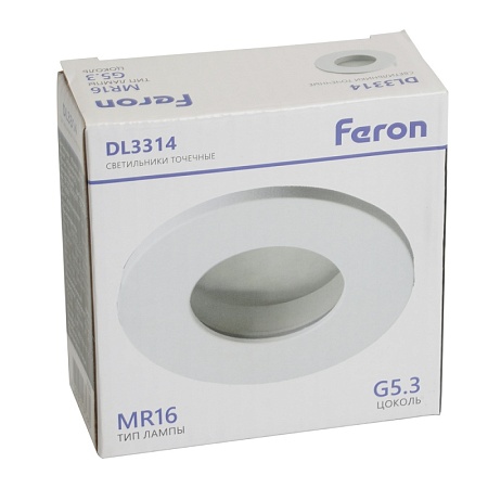Светильник встраиваемый Feron DL3114 потолочный MR16 G5.3 белый - фото