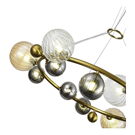 Светильник подвесной ST-Luce Латунь/Янтарный,Дымчатый,Прозрачный G9 12*5W 4000K SL1515.303.12 - фото