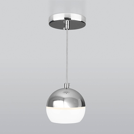 Подвесной светодиодный светильник DLS023 9W 4200K белый/хром Elektrostandard - фото