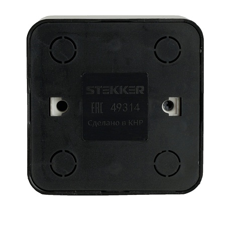 Розетка 1-местная с/з открытой установки, STEKKER, 250В, 16А, IP20, серия София, черный, MST16-11-02 - фото