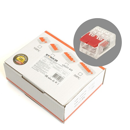 Универсальная компактная клемма 2-проводная STEKKER, LD221-412 - фото