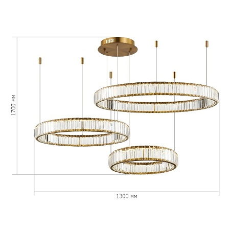 Люстра подвесная ST-Luce Латунь/Прозрачный LED 1*122W 4000K SL1622.313.03 - фото