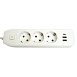 Удлинитель 3-местный c/з 3x1 мм2, 3 м, 250В, 10А, 2USB+1Type-C 2,4А, серия Home plus, белый STEKKER HM08-33-02 - фото