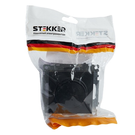 Выключатель диммирующий (механизм), STEKKER GLS10-7106-05, 250V, 500W, серия Катрин, черный - фото
