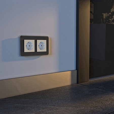 Розетка с подсветкой (айвори матовый) W1171462 - фото