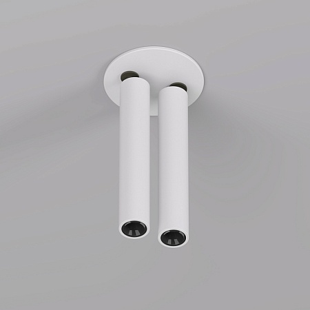 DK2518-WB Поворотный встраиваемый светильник SPACE со светодиодом H138mm d23mm 220V 2*8W 38° 4000К IP20 белый/черный алюминий - фото