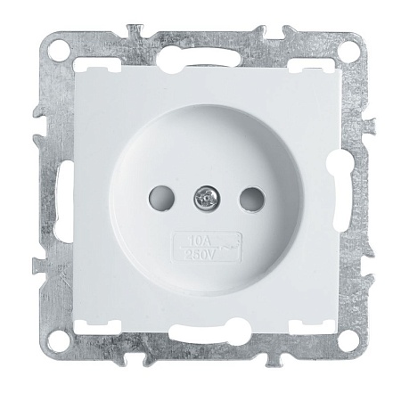 Розетка 1-местная б/з (механизм), STEKKER, PST10-9109-01, 250В, 16А с защитной шторкой, серия Эрна, белый - фото