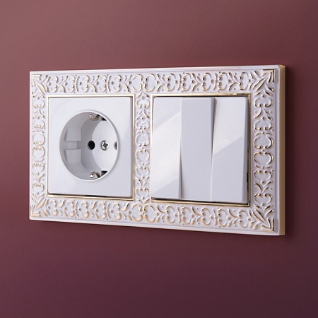 Розетка с заземлением белая WL01-SKG-01-IP20 - фото