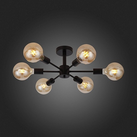 Светильник потолочный Черный E27 6*60W SL419.402.06 - фото