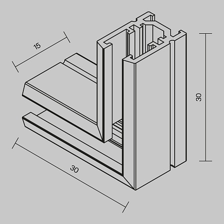 Коннектор угловой, накладной Levity  - фото