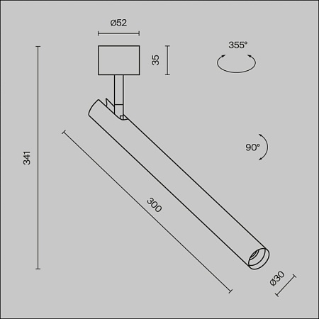 Потолочный светильник Technical Focus T C141CL-L300-6W3K-B - фото
