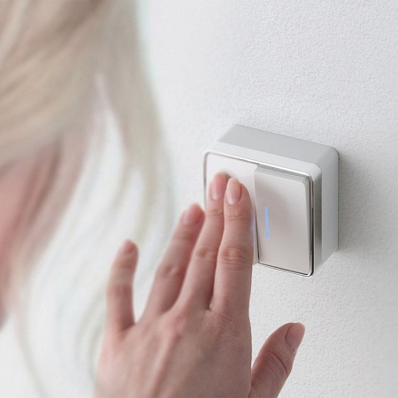 Выключатель двухклавишный с подсветкой Gallant (белый) W5020101 - фото