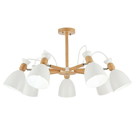 Светильник потолочный Светлое дерево, Белый/Белый E27 7*60W SLE103802-07 - фото