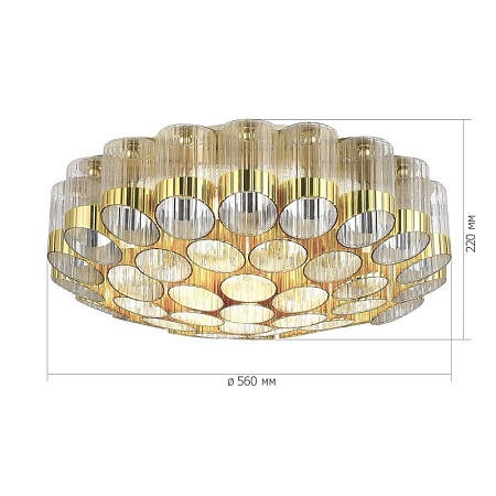 Светильник потолочный ST-Luce Латунь/Латунь, Прозрачный E14 19*60W SL1662.302.19 - фото