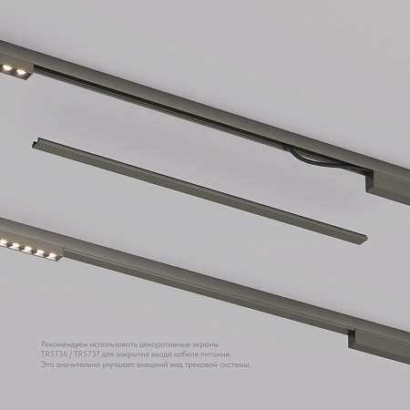 TR5737-DN Декоративная заглушка желоба трека, 50см, для трека Shine, серия Base, темный никель, алюминий - фото