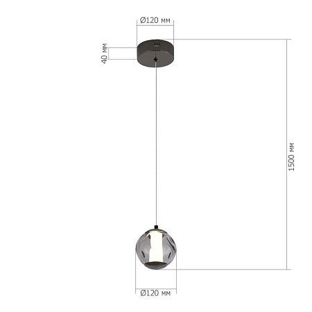 SL6520.403.01 Светильник подвесной ST-Luce черный жемчуг/прозрачно-дымчатый LED 1*5W 4000K HELMI - фото