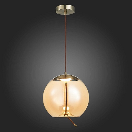Люстра подвесная ST-Luce Бронза/Янтарный LED 1*10W 3000K SL6108.313.01 - фото