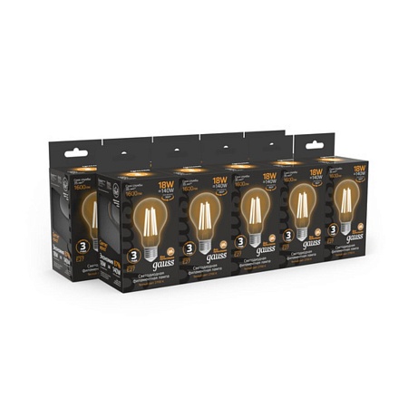 Светодиодная лампа Gauss A60 18W 1600Lm 2700K E27 102902118 - фото