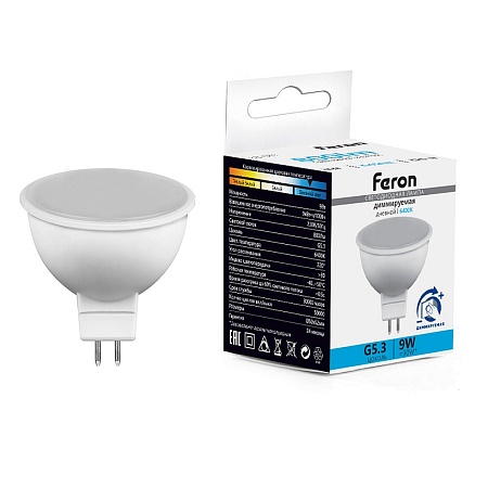 Лампа светодиодная диммируемая Feron LB-931 Шар E27 12W 230V 6400K - фото