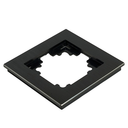 Рамка 1-местная, металл, STEKKER MFR00-7001-05, серия Катрин, черный - фото